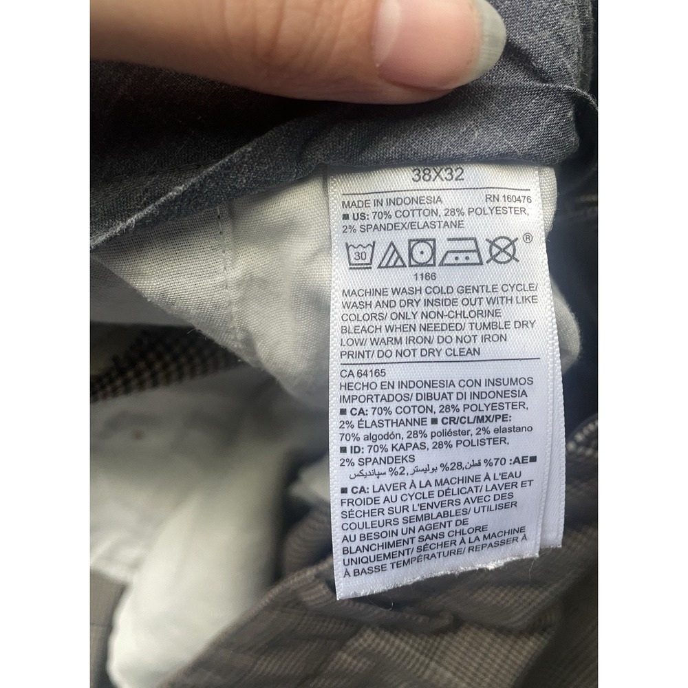 Old Navy Mens 38x32 Ultimate Slim Plaid Pants Built In Flex Stretch Chino - Picture 5 of 11